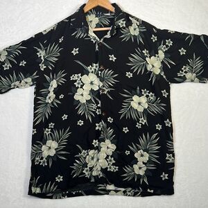 Hibiscus collection Vintage Hawaiian short‎ sleeve Button up Shirt - Mens Large